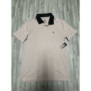 Volcom Men's Middler Polo Short Sleeve Shirt Size S Gray